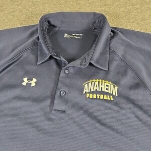 Under Armour Anaheim Football Shirt Mens 3XL Blue S/S Polo Sports Heatgear Logo
